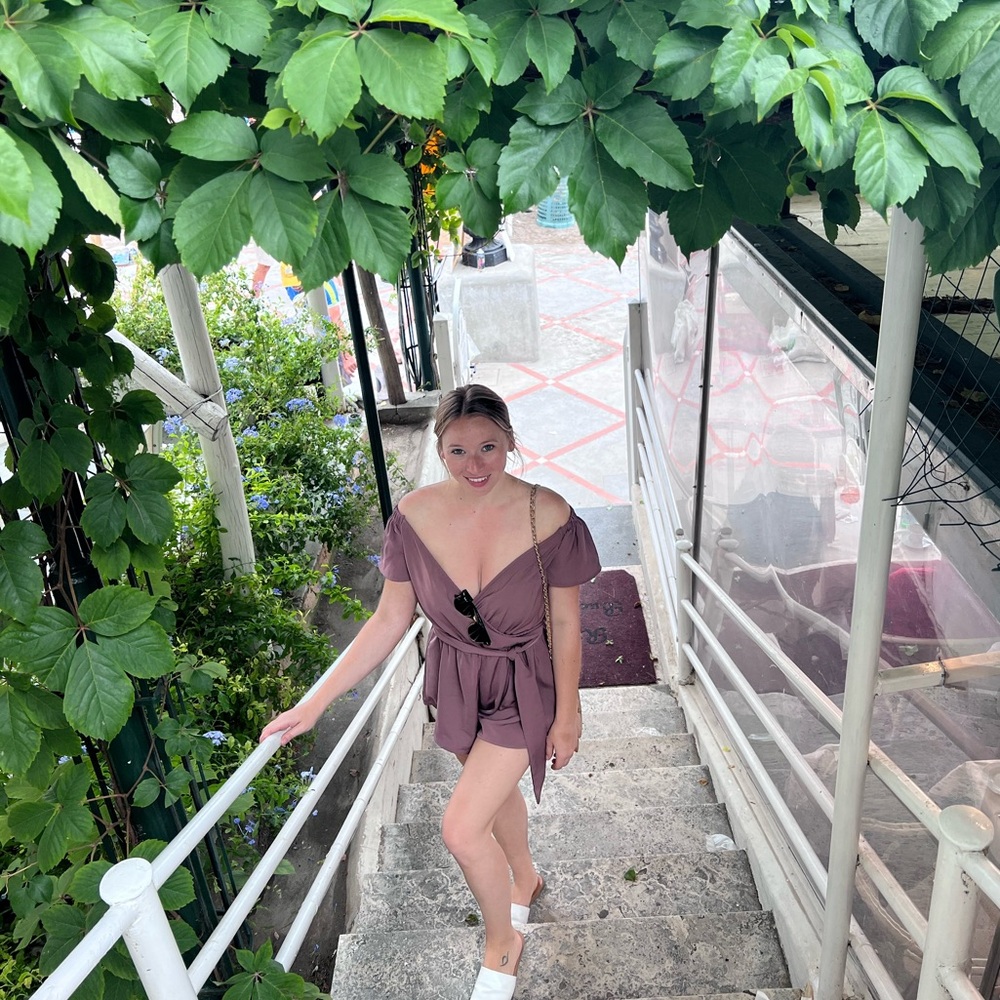 Mauve Off-Shoulder Romper